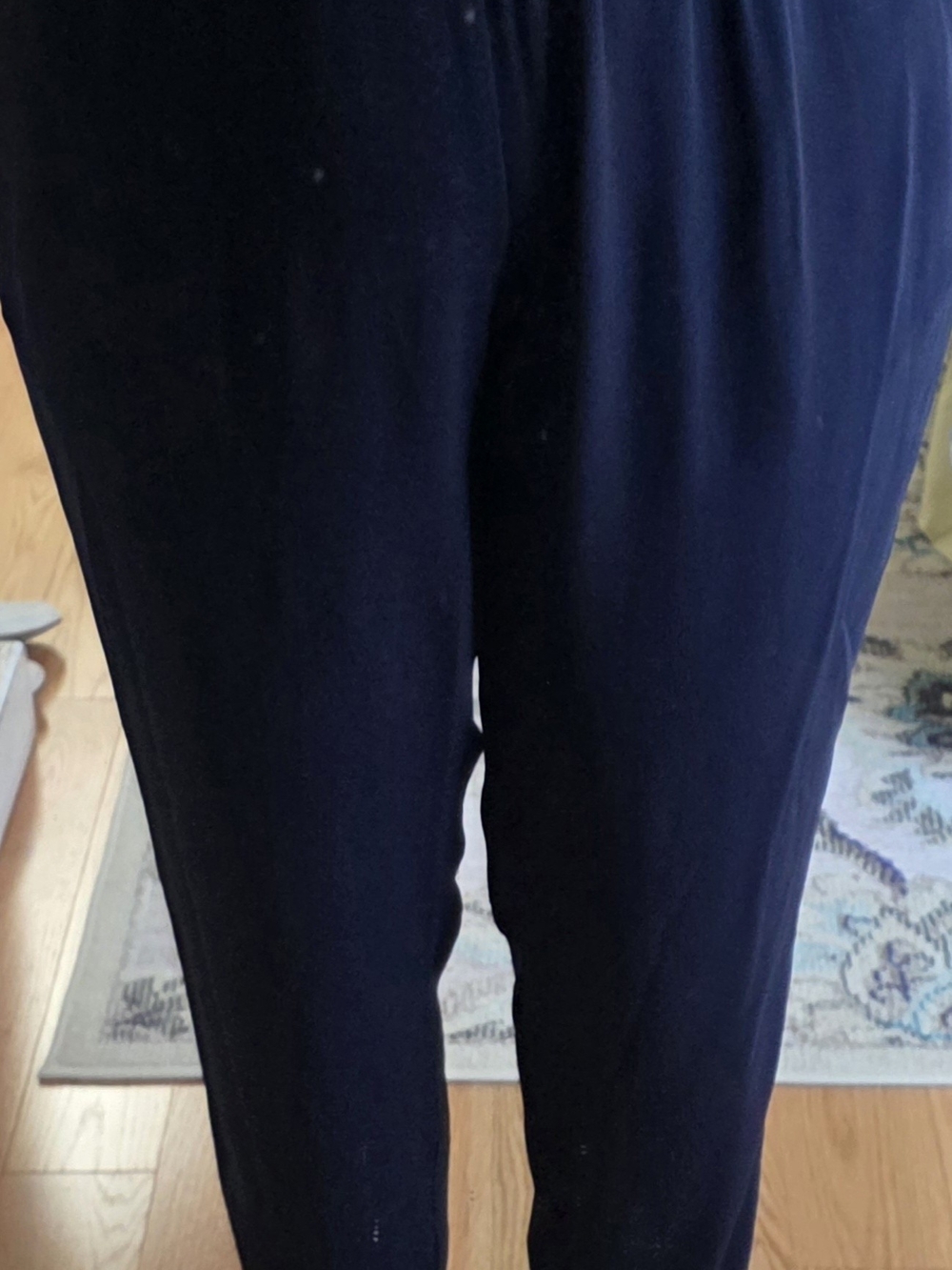 Eileen Fisher Navy Silk Tapered Pant